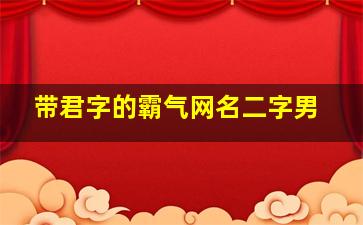 带君字的霸气网名二字男