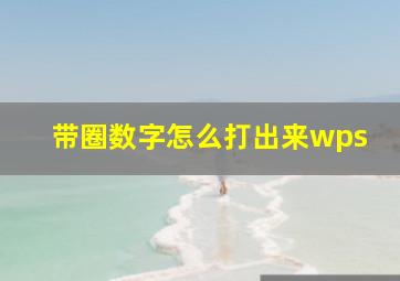 带圈数字怎么打出来wps