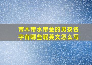 带木带水带金的男孩名字有哪些呢英文怎么写