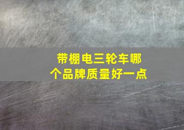 带棚电三轮车哪个品牌质量好一点