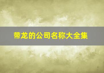 带龙的公司名称大全集