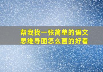 帮我找一张简单的语文思维导图怎么画的好看