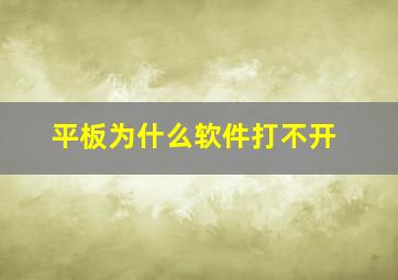 平板为什么软件打不开