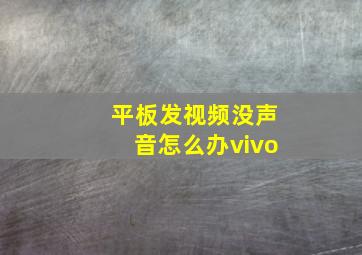 平板发视频没声音怎么办vivo