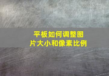 平板如何调整图片大小和像素比例