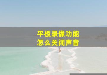 平板录像功能怎么关闭声音