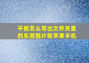 平板怎么导出文件夹里的东西图片呢苹果手机