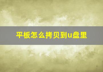 平板怎么拷贝到u盘里