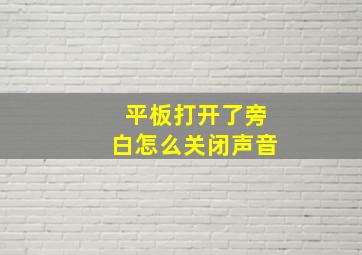 平板打开了旁白怎么关闭声音