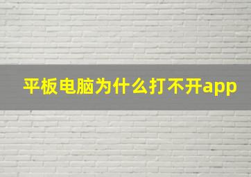 平板电脑为什么打不开app