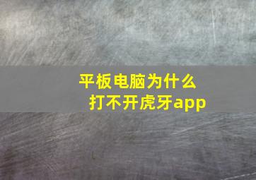 平板电脑为什么打不开虎牙app