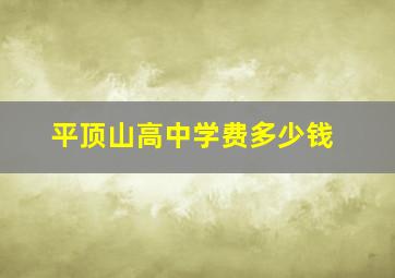 平顶山高中学费多少钱