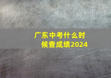 广东中考什么时候查成绩2024