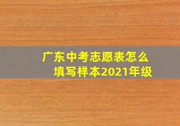 广东中考志愿表怎么填写样本2021年级