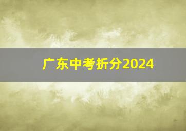 广东中考折分2024