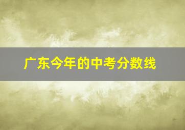 广东今年的中考分数线