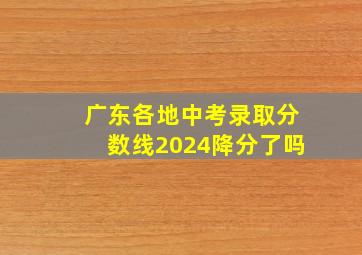 广东各地中考录取分数线2024降分了吗