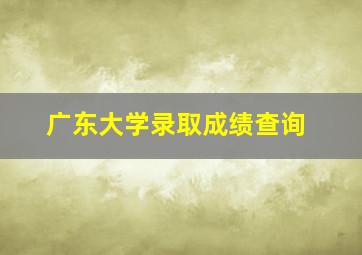 广东大学录取成绩查询