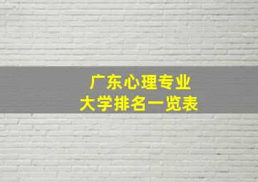 广东心理专业大学排名一览表