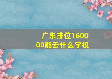 广东排位160000能去什么学校