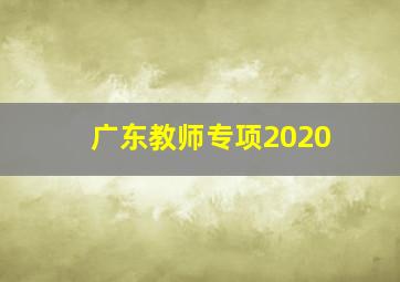 广东教师专项2020