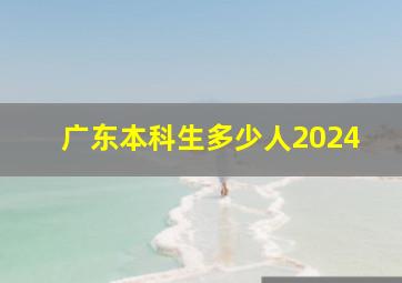 广东本科生多少人2024