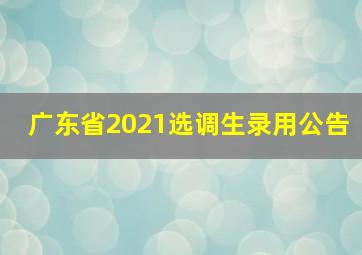 广东省2021选调生录用公告