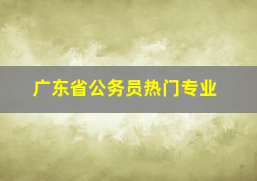 广东省公务员热门专业