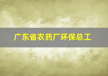 广东省农药厂环保总工