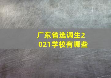 广东省选调生2021学校有哪些