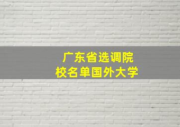 广东省选调院校名单国外大学