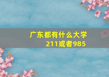 广东都有什么大学211或者985