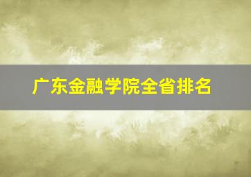 广东金融学院全省排名