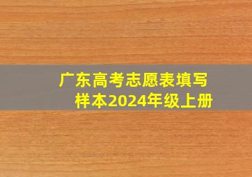 广东高考志愿表填写样本2024年级上册