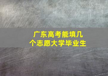 广东高考能填几个志愿大学毕业生