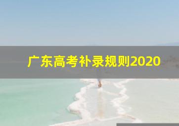 广东高考补录规则2020