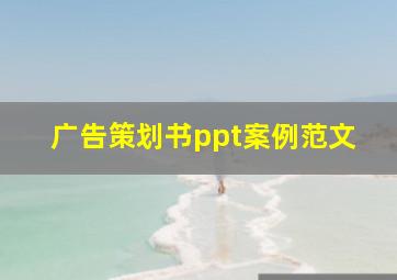 广告策划书ppt案例范文