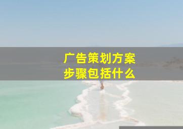 广告策划方案步骤包括什么