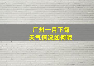 广州一月下旬天气情况如何呢