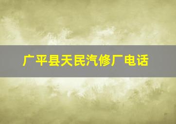 广平县天民汽修厂电话