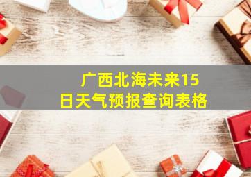 广西北海未来15日天气预报查询表格