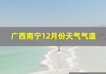 广西南宁12月份天气气温