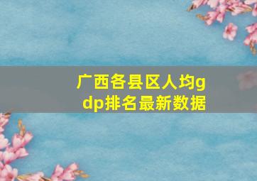 广西各县区人均gdp排名最新数据