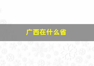 广西在什么省