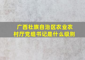 广西壮族自治区农业农村厅党组书记是什么级别