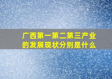 广西第一第二第三产业的发展现状分别是什么