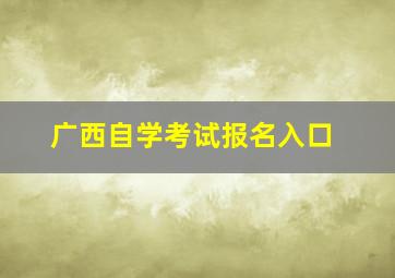 广西自学考试报名入口