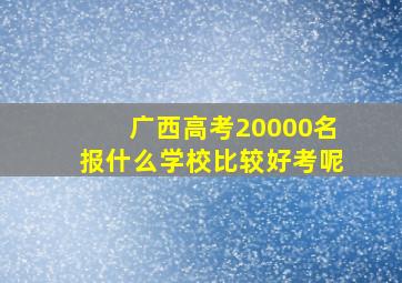 广西高考20000名报什么学校比较好考呢