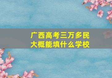 广西高考三万多民大概能填什么学校