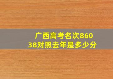 广西高考名次86038对照去年是多少分